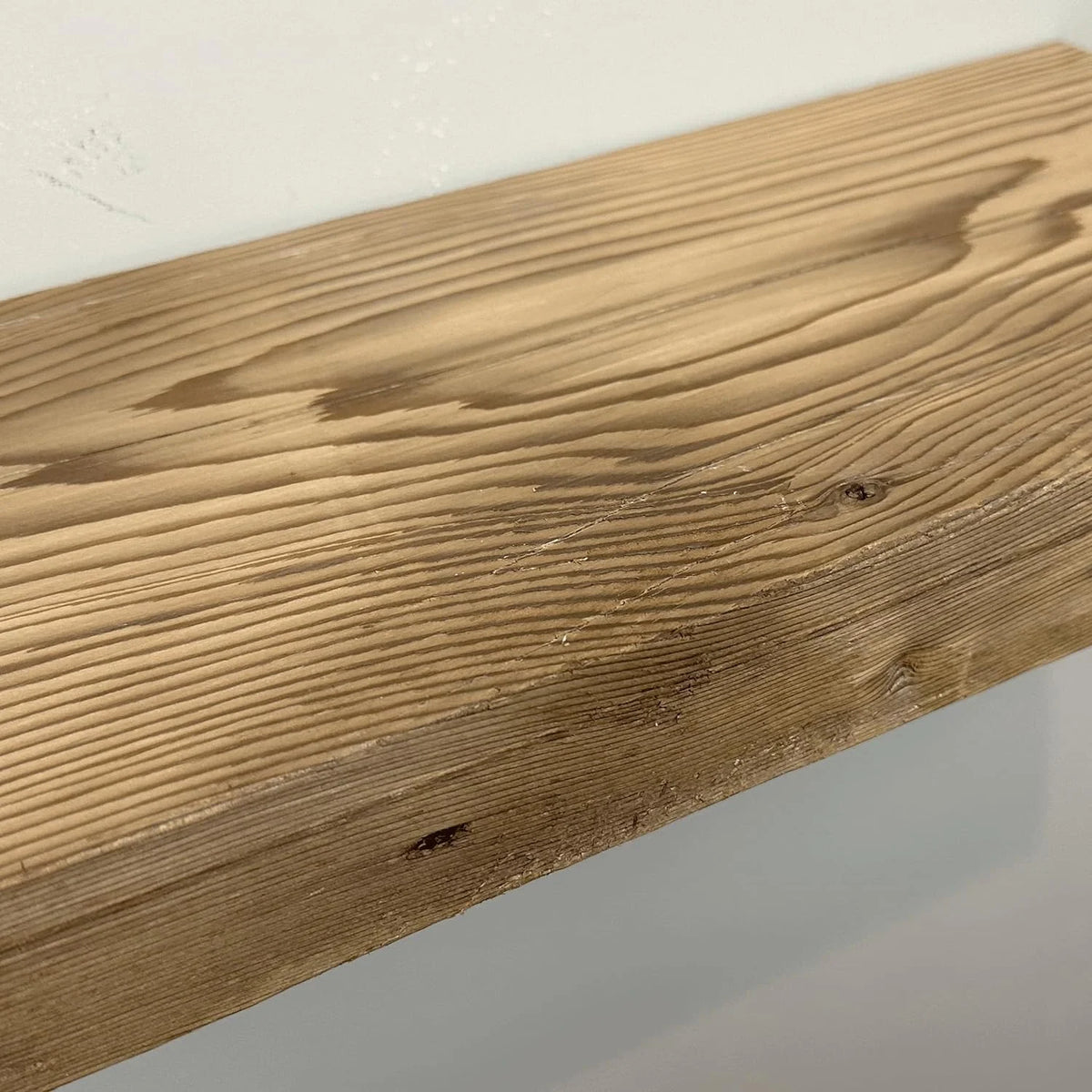 Reclaimed Wood Mantel Shelf with Steel Angle Brackets T279