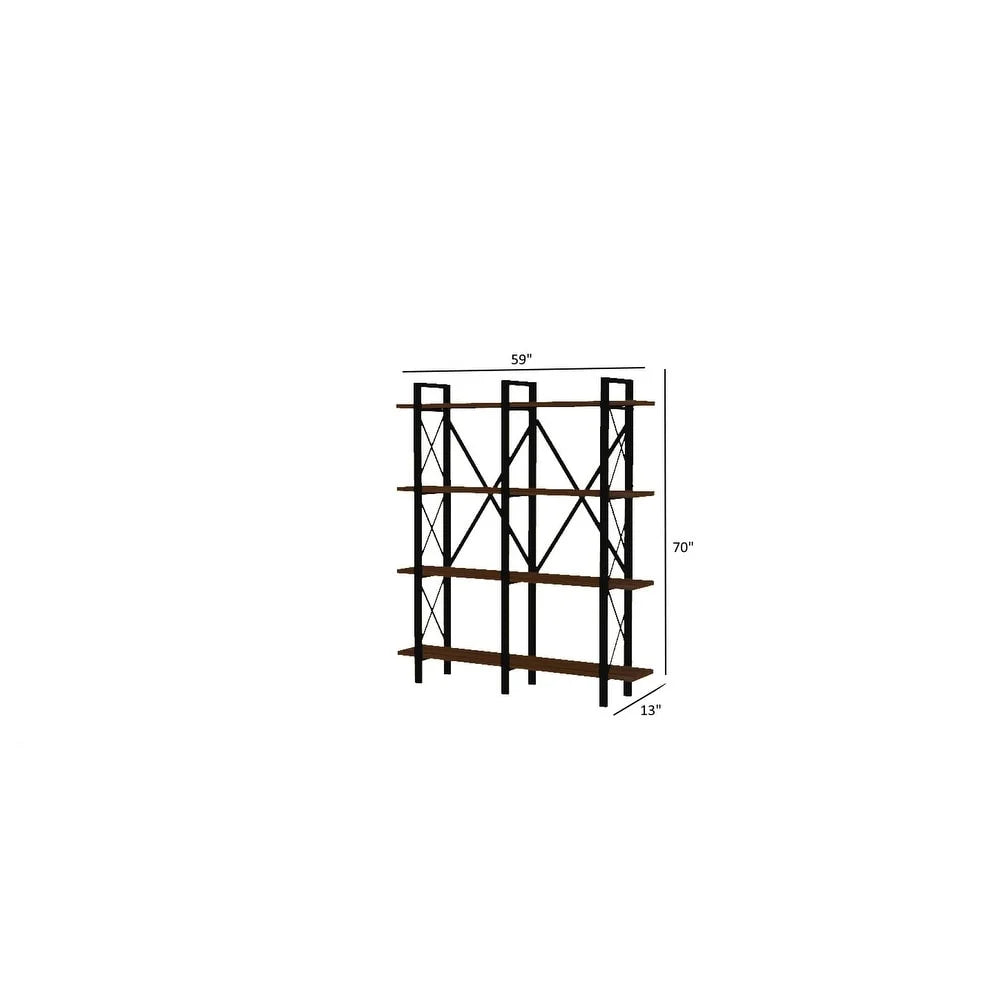 5 Tier Metal Frame Wood Bookcase Y9895