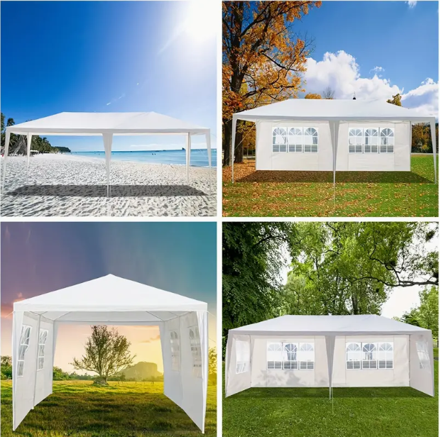White Canopy Tent with 4 Removable Sidewalls L4113