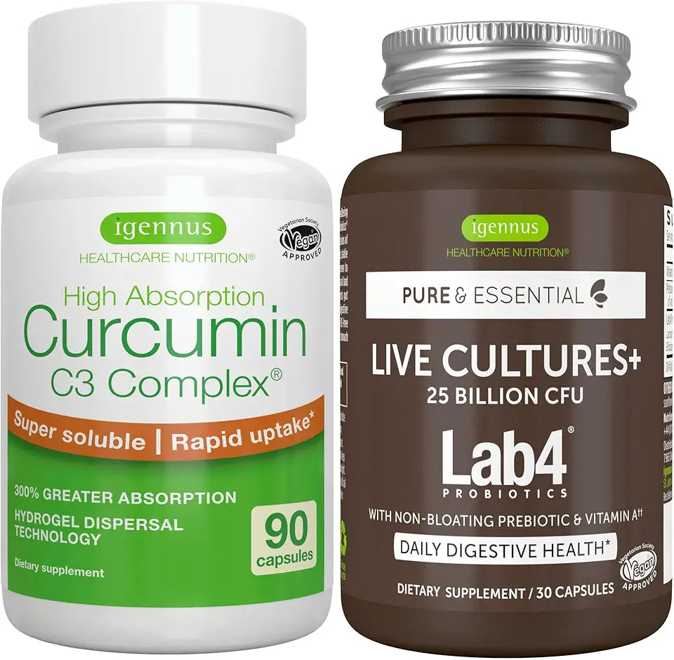 25 Billion CFU Probiotic and Curcumin Vegan Bundle W791797