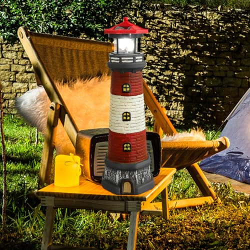 15" LED Solar Lighthouse Lamp H54206