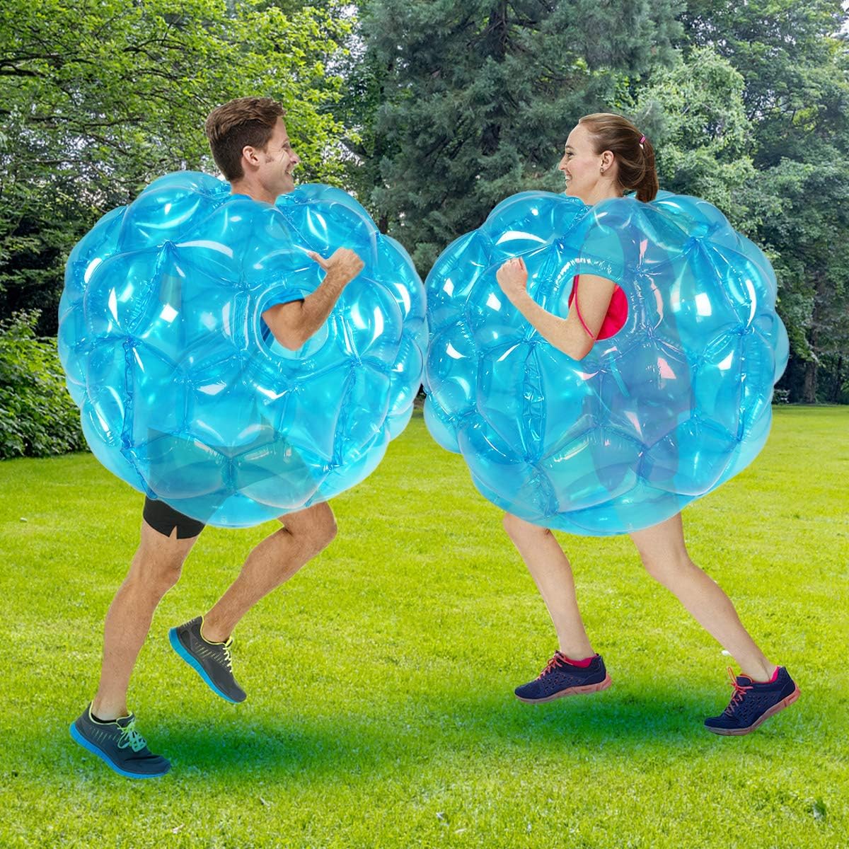 2 PC Inflatable Body Bubble Ball Sumo Bumper Bopper Toys (Blue 90cm) W77375