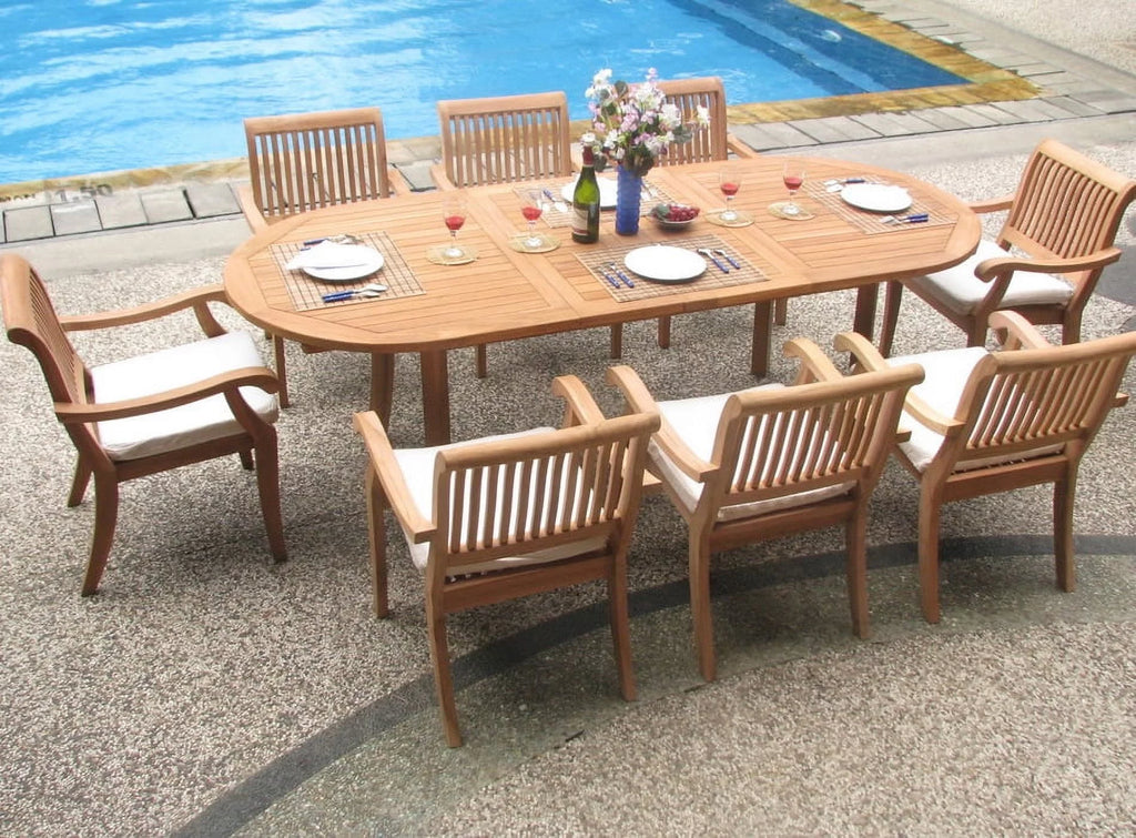 8 Seater 9 Pc Teak Dining Set S96384