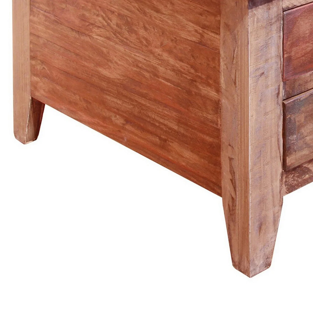 50 Inch 8 Drawer Lift Top Pine Wood Coffee Table I7458