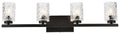 Black 4 Lights Bath Sconce with Clear Shade V630463