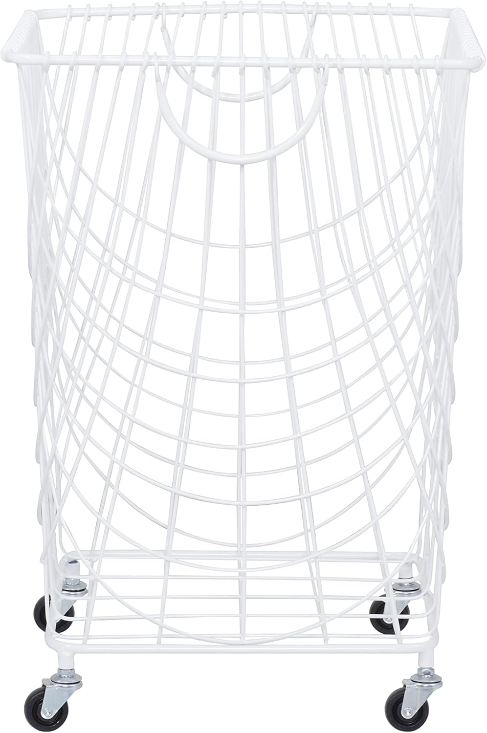 White Metal Rolling Hamper with Wheels S547627