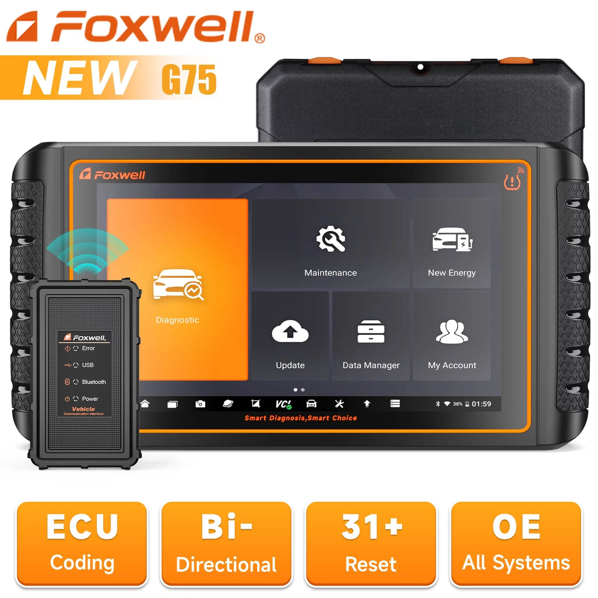 Automotive Bi-directional Diagnostic Scan Tool OBD2 Scanner B300746