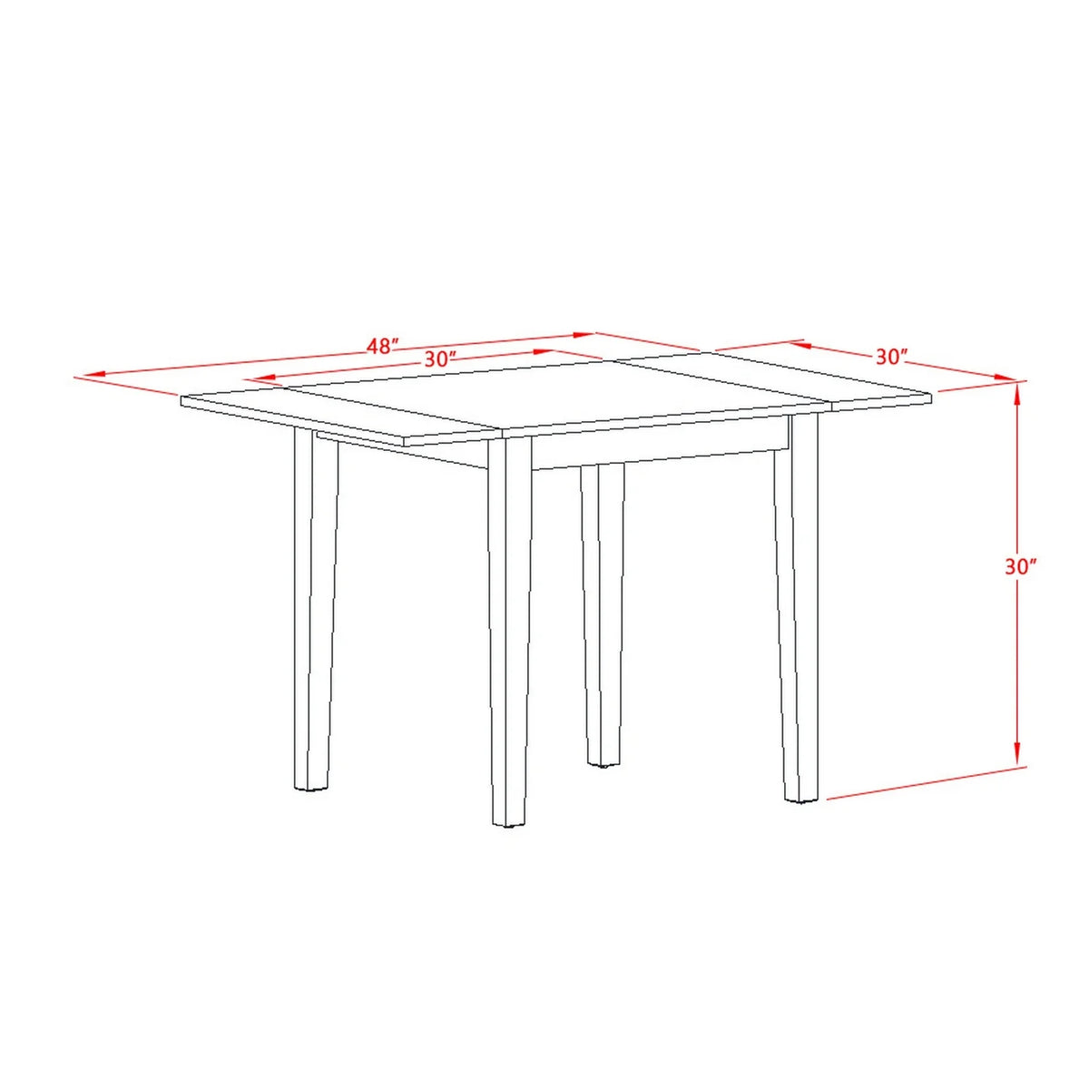 3 Pc Wooden Dining Table Set with 2 Chairs A693