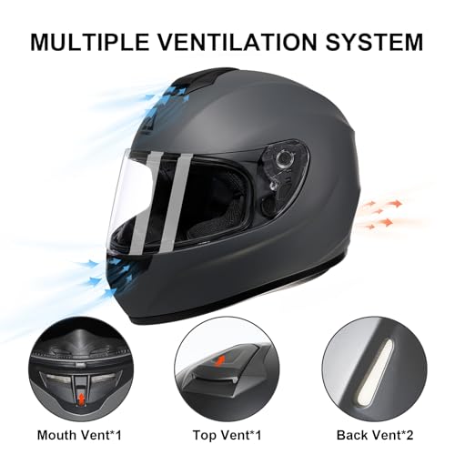 Full Face Motorcycle Helmet with Tinted and Clear Visor R117