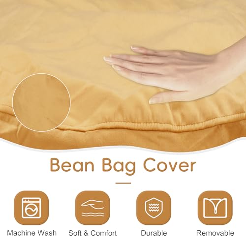Black 4Ft Memory Foam Bean Bag Chair with Microfiber Cover H34746