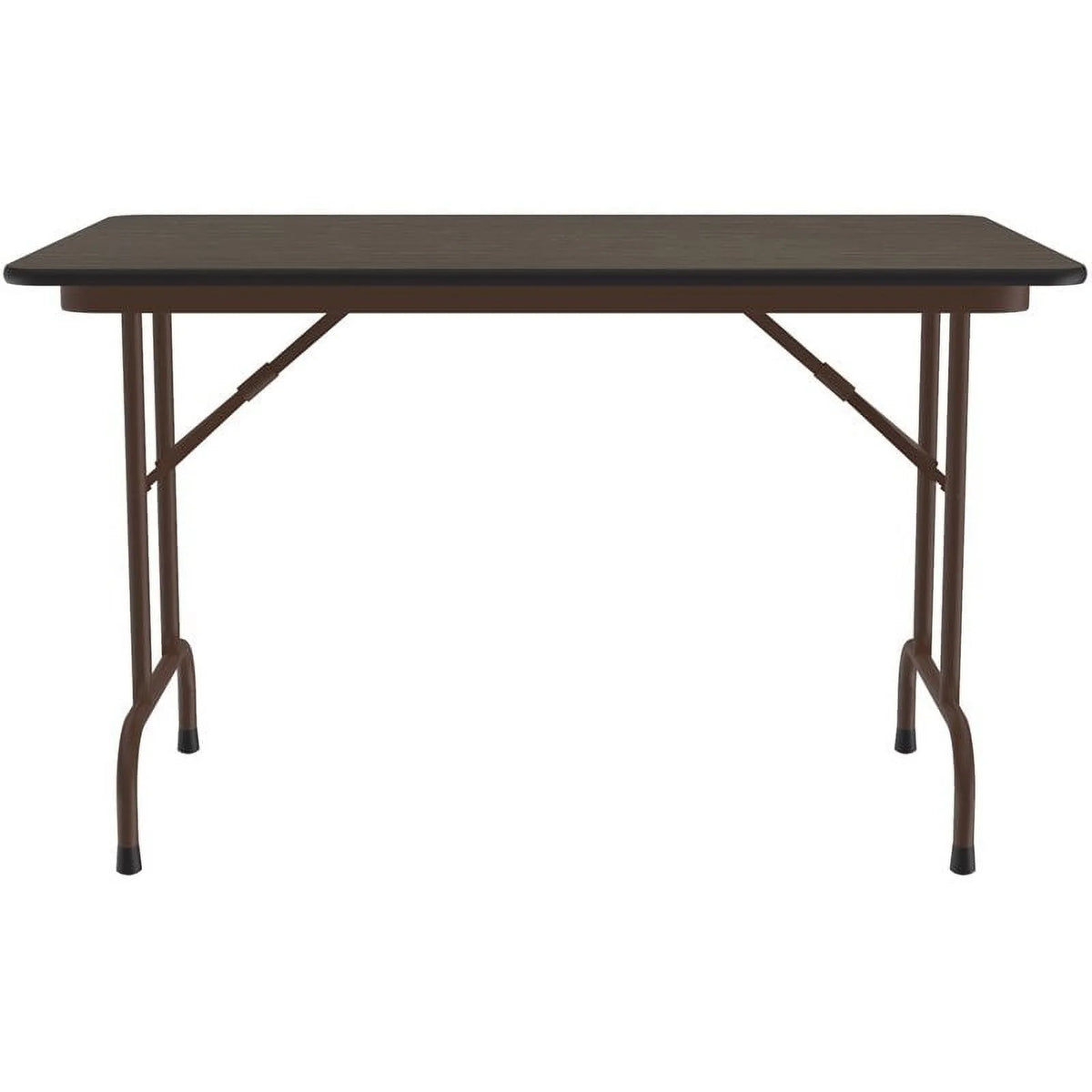 30"W x 48"D Melamine Top Folding Table in Walnut Finish Z8896