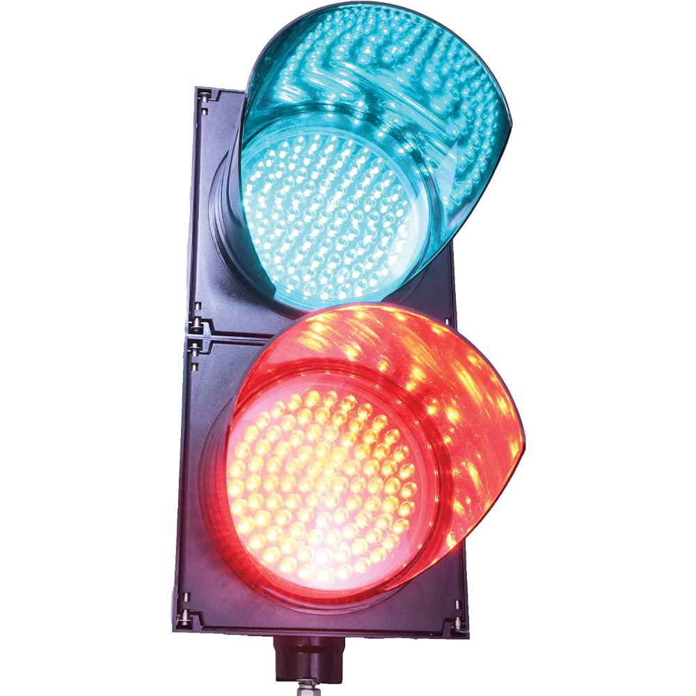LED Traffic Stop Light 3 Light Red, Yellow, Green 8 Inch Diameter Lens, Industrial Loading Dock Bay Light, Indicator Light 85-265 VAC O5380