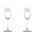 Set of 2 Glass Champagne Flutes 8 oz Stemmed O2921