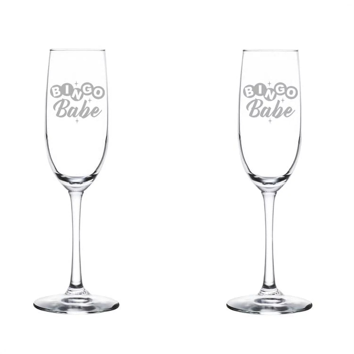 Set of 2 Glass Champagne Flutes 8 oz Stemmed O2921