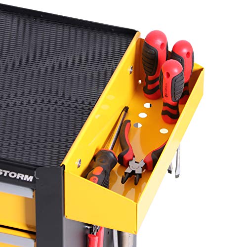Black Steel Rolling Tool Chest with Lockable Doors T69282