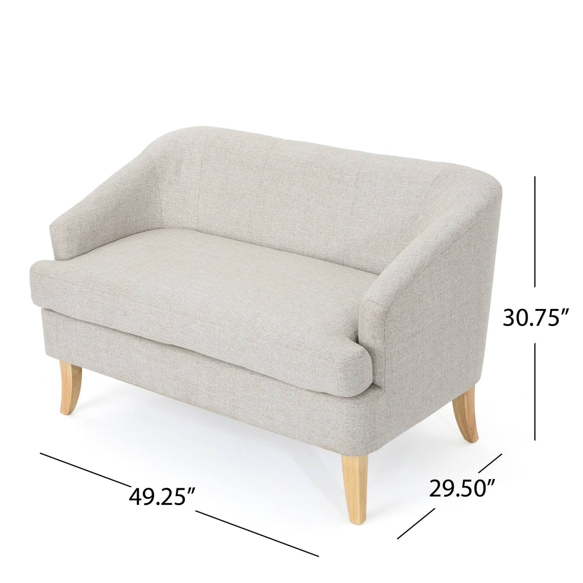 Dark Grey Fabric Loveseat V681376