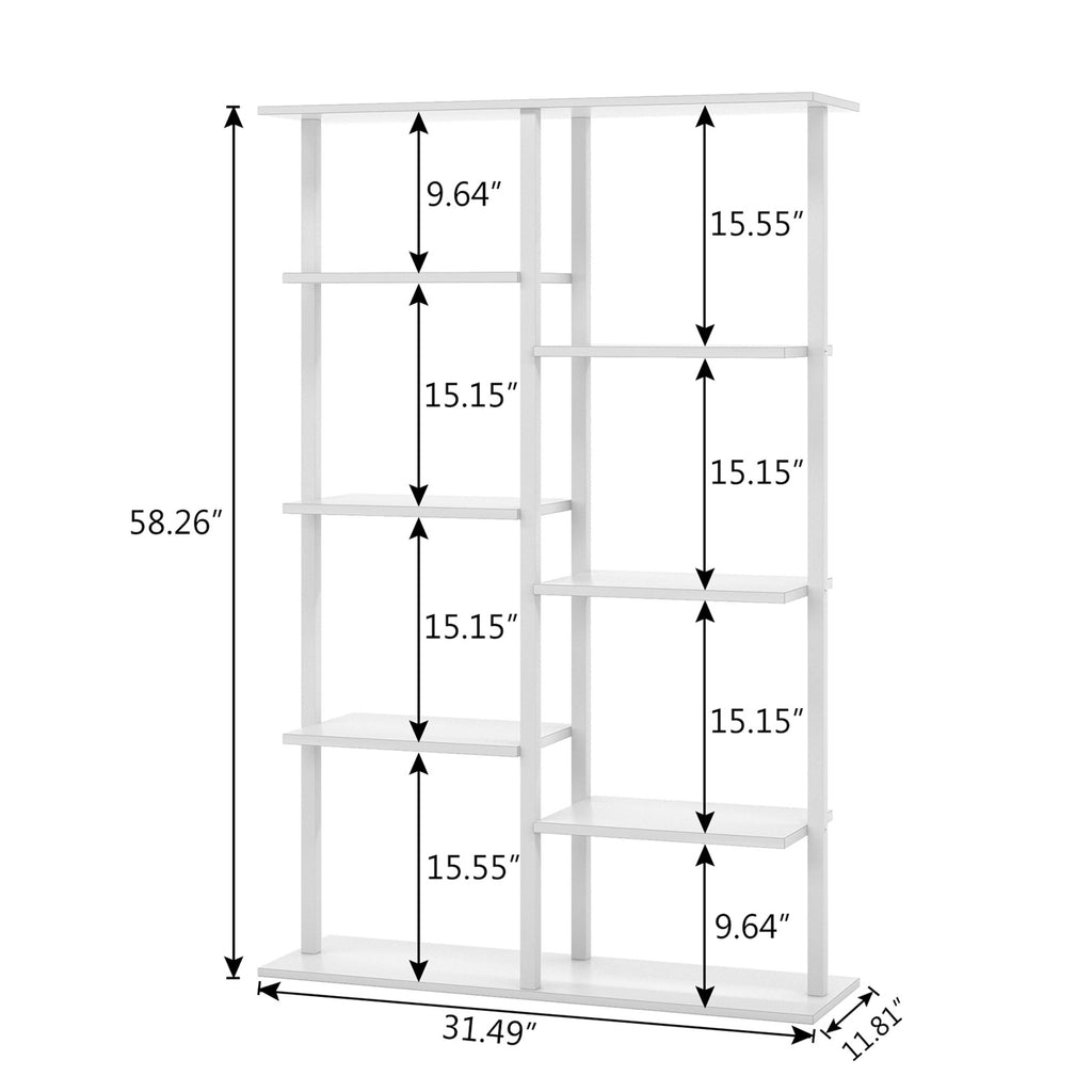 White 5-Tier Bookshelf S55556