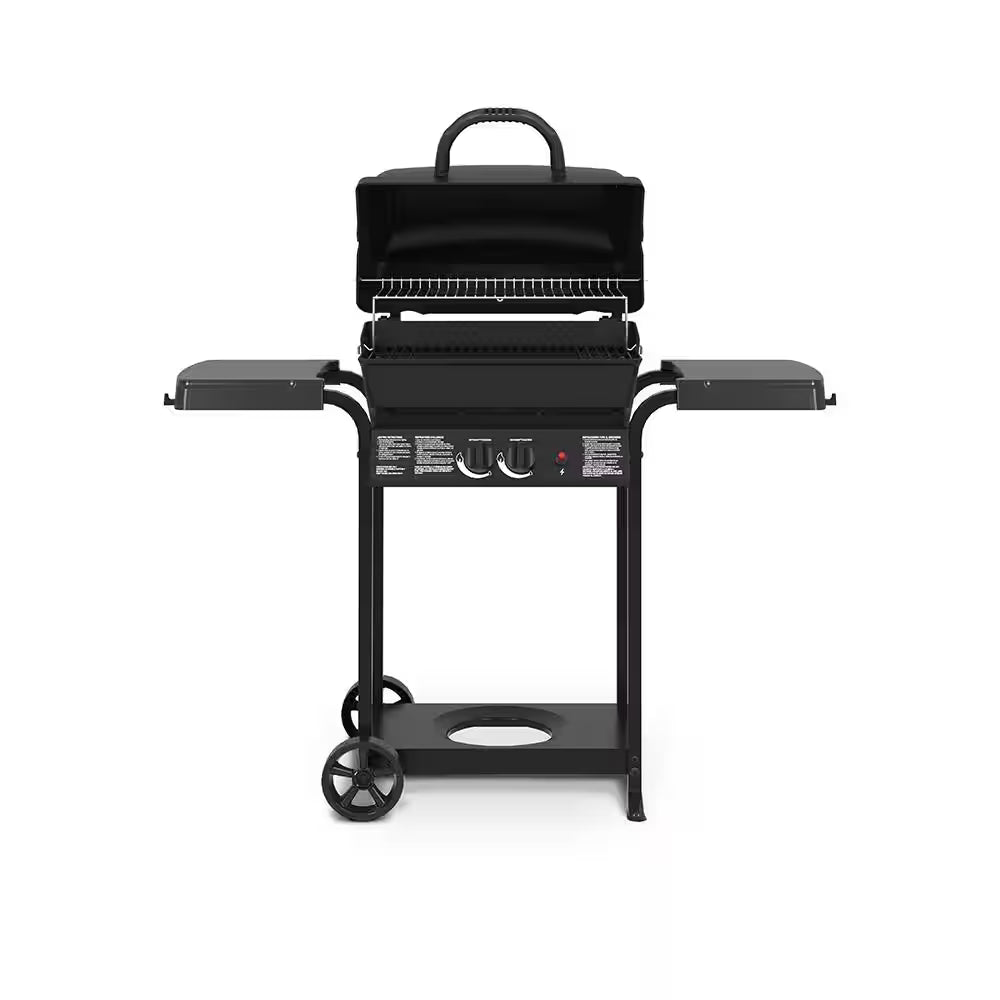 2-Burner Cast Aluminum Propane Gas Grill in Black I9956