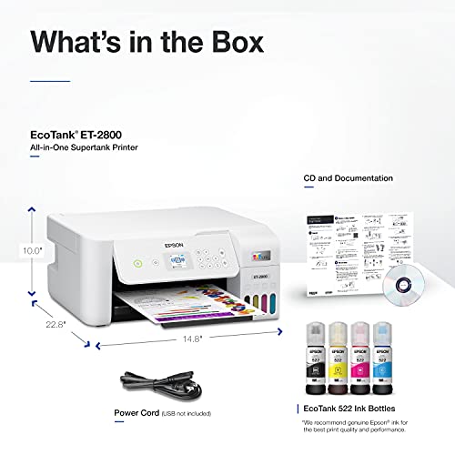 White Wireless Color All-in-One Supertank Printer I989