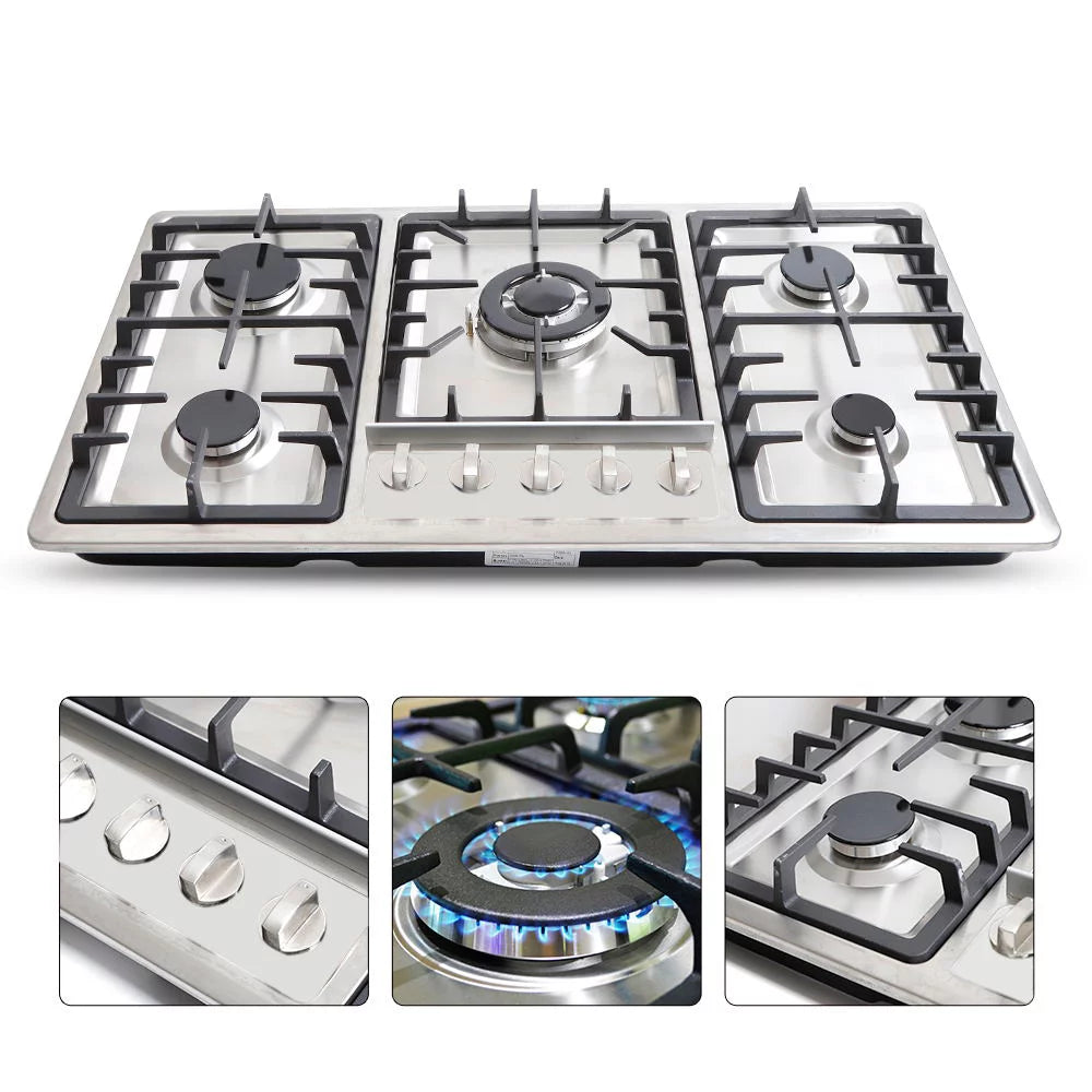 Stainless Steel 5 Burner Gas Cooktop N3019