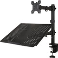 Single LCD Monitor Desk Mount with Extra Laptop Tray, Black, Pack of 2 T7845