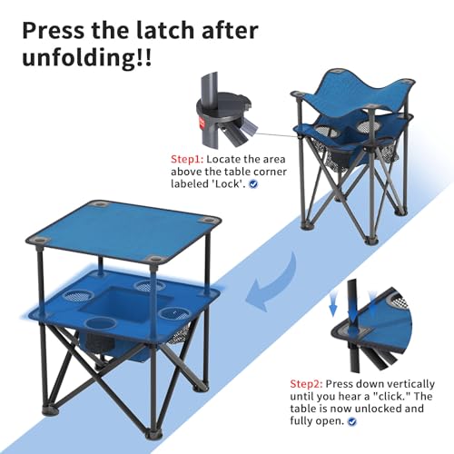 Folding Camping Table with 4 Cup Holders and Travel Bag N113484