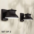 Black LED Outdoor Wall Lights Set of 2 T422