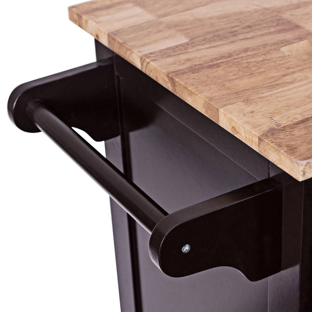 Brown Rolling Kitchen Cart with Storage Q20033