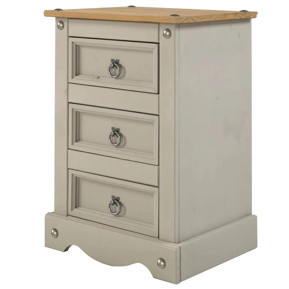 Gray 3 Drawer Wood Nightstand K886