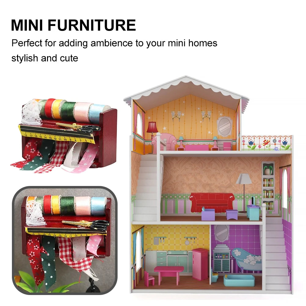 Old Fashioned Red Metal Wooden Playset Children Toys I298797