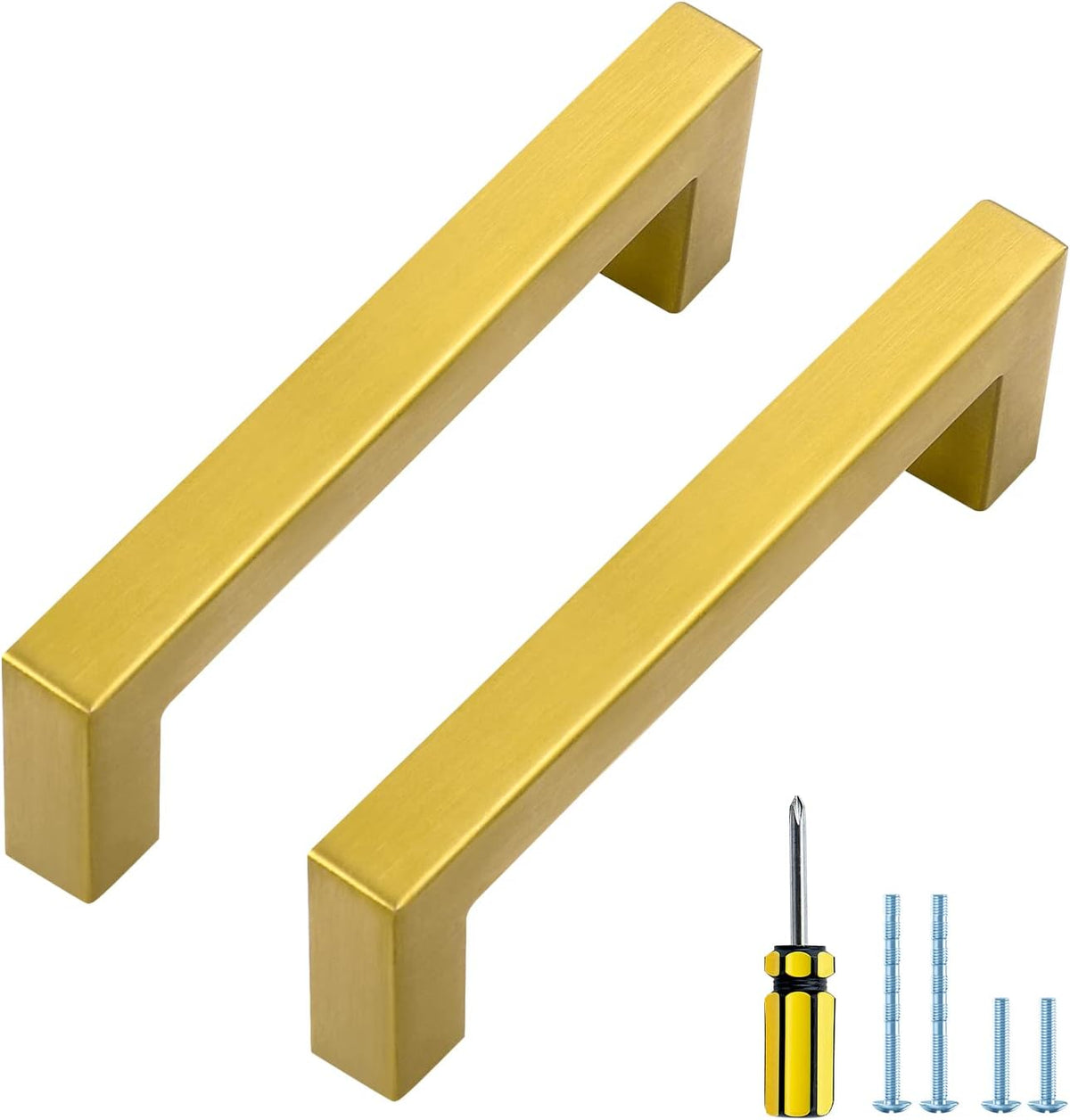 Gold Cabinet Pulls 3 Inch Brushed Brass Kitchen Hardware Q1667
