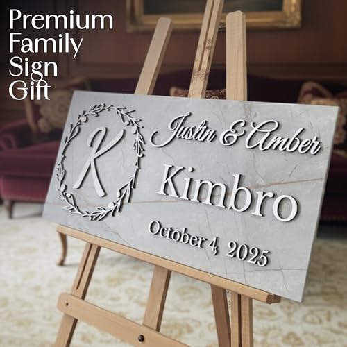 Wooden Monogram Family Sign with Couples Names J4711