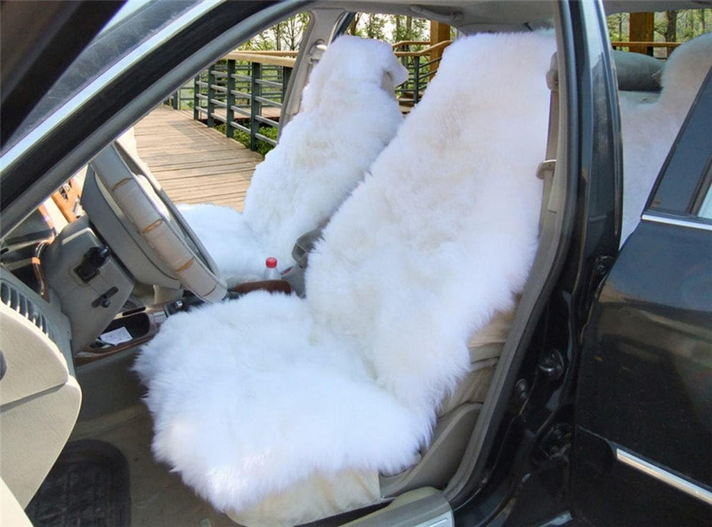 White Genuine Australia Sheepskin Car Seat Cover 1 Piece I433367