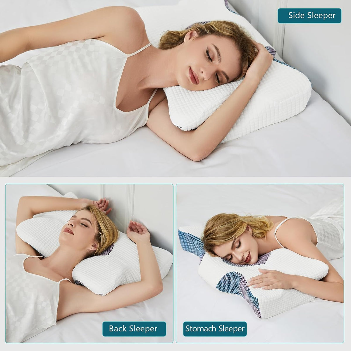 Ergonomic Memory Foam Cervical Pillow with Pillowcase B90493