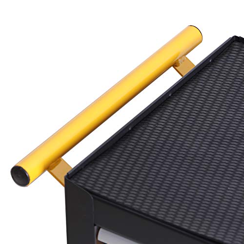 Black Steel Rolling Tool Chest with Lockable Doors T69282
