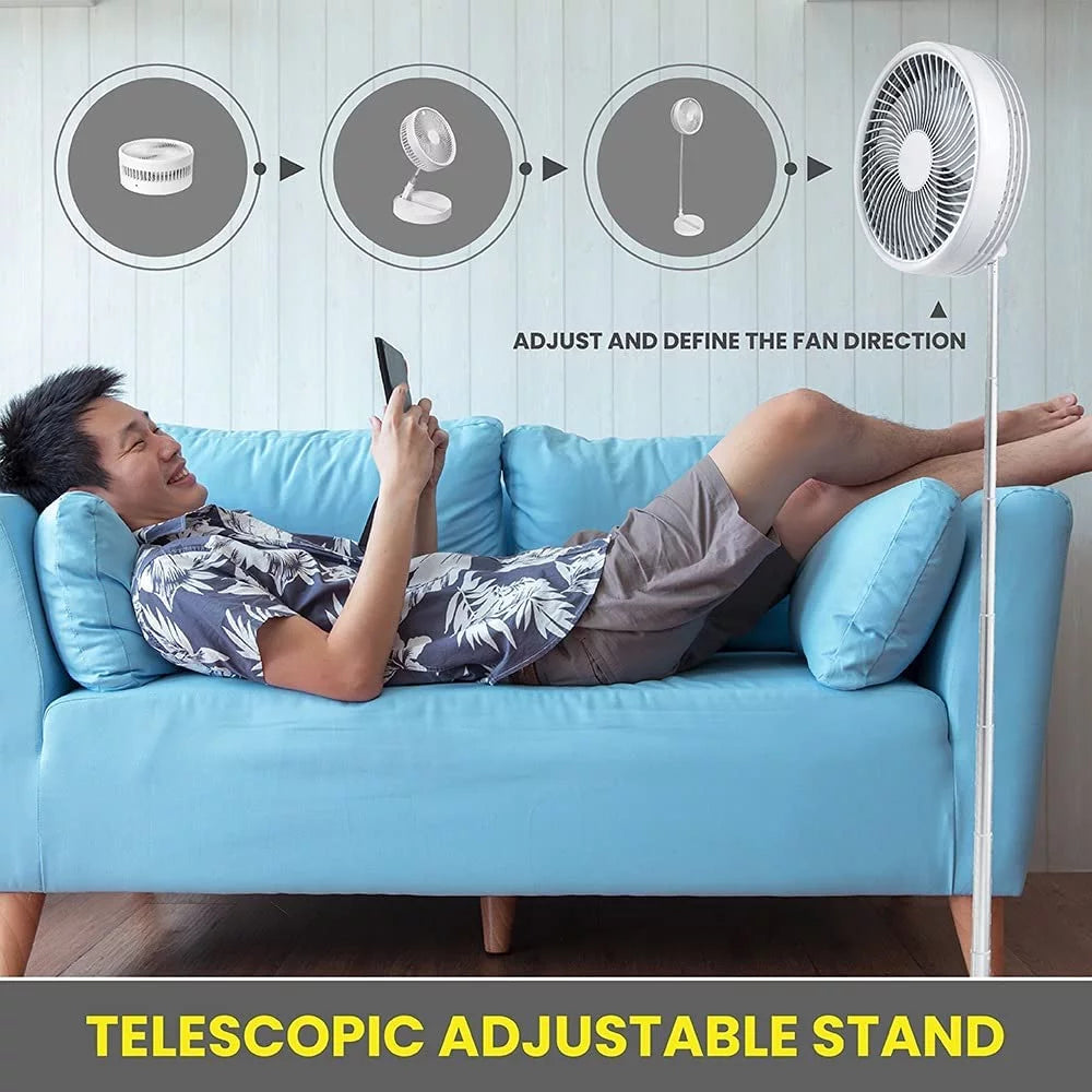 2in1 Foldable Portable Rechargeable Fan A858186
