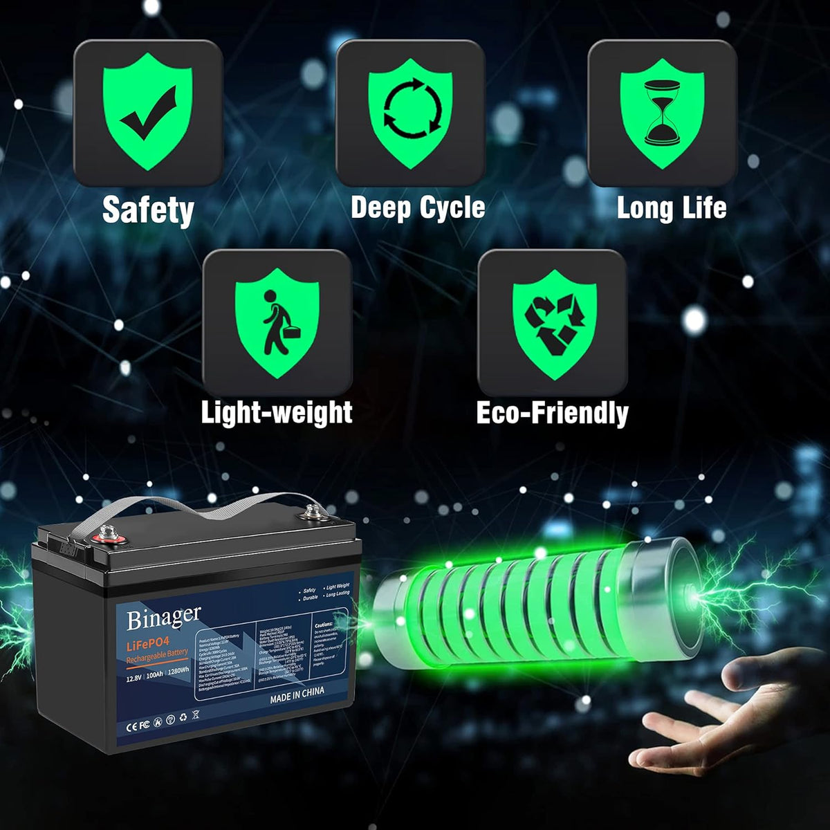 12v 100ah Lithium Iron Phosphate Battery U23383