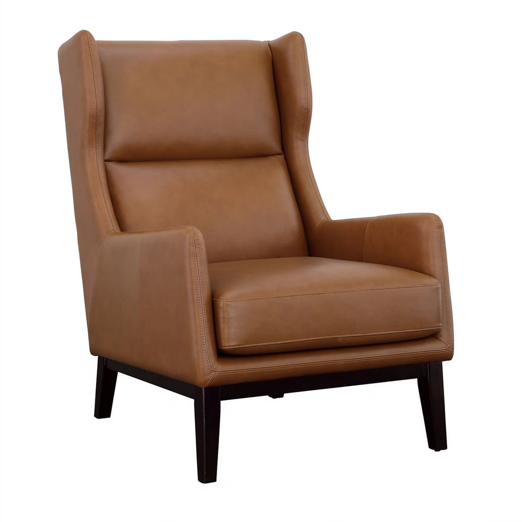 Brown Finish Leather Armchair W6283