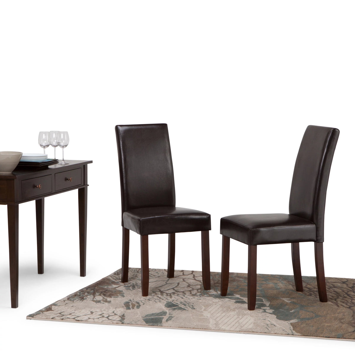 Set of 2 Brown Faux Leather Dining Chair X3336