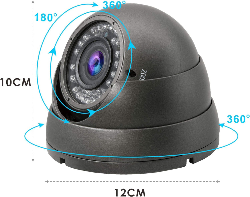 5MP Dome Security Camera 2.8-12mm Varifocal Lens Outdoor Indoor E26003