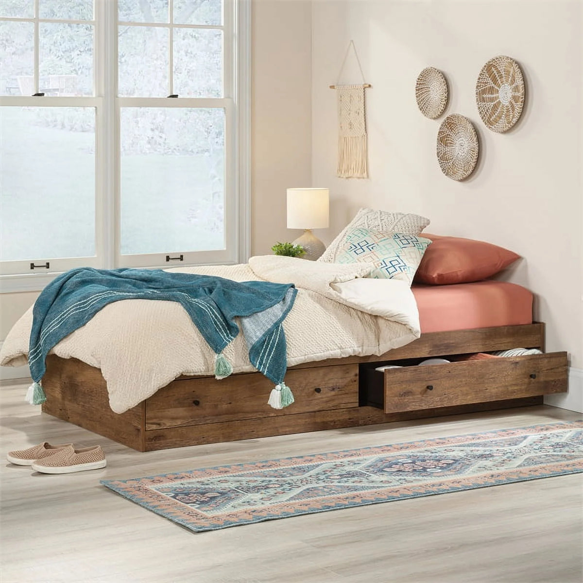 Vintage Oak Engineered Wood Bed I951