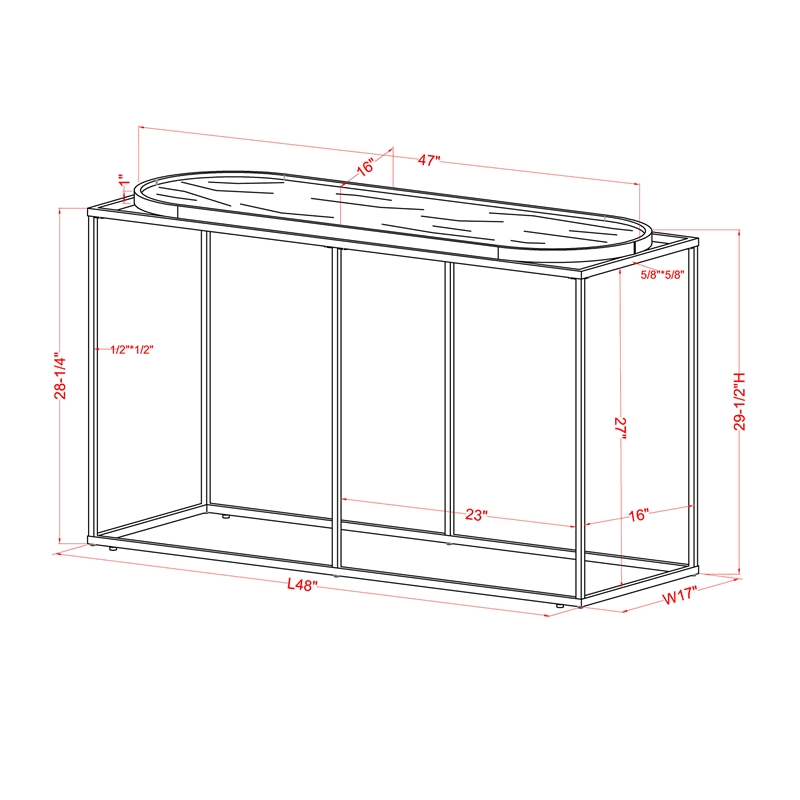 Metal Console Table in Champaign and Black C92398
