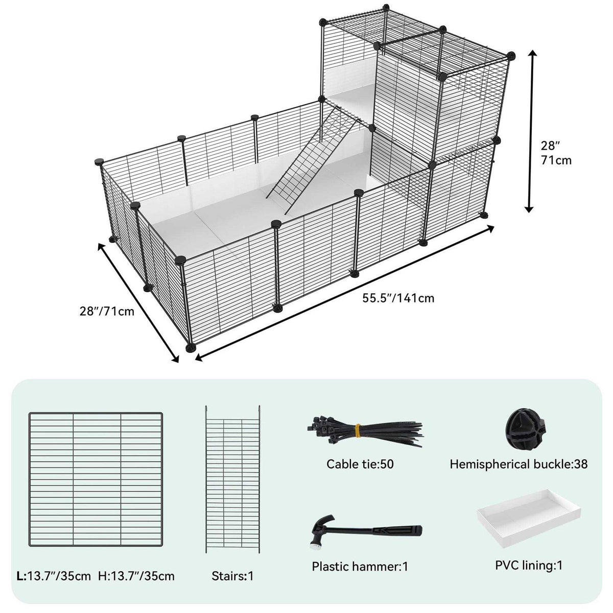 Guinea Pig Cage with Waterproof Plastic Liner G457485