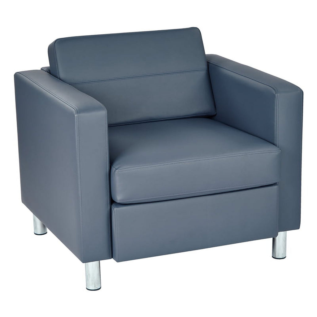 Blue Faux Leather Armchair I46752