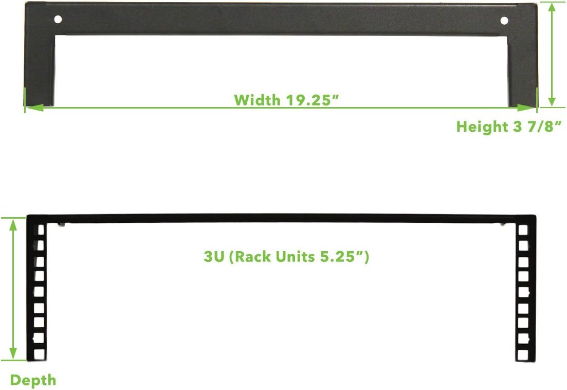 3U 19 Inch Vertical Wall Mount Rack Black K72397