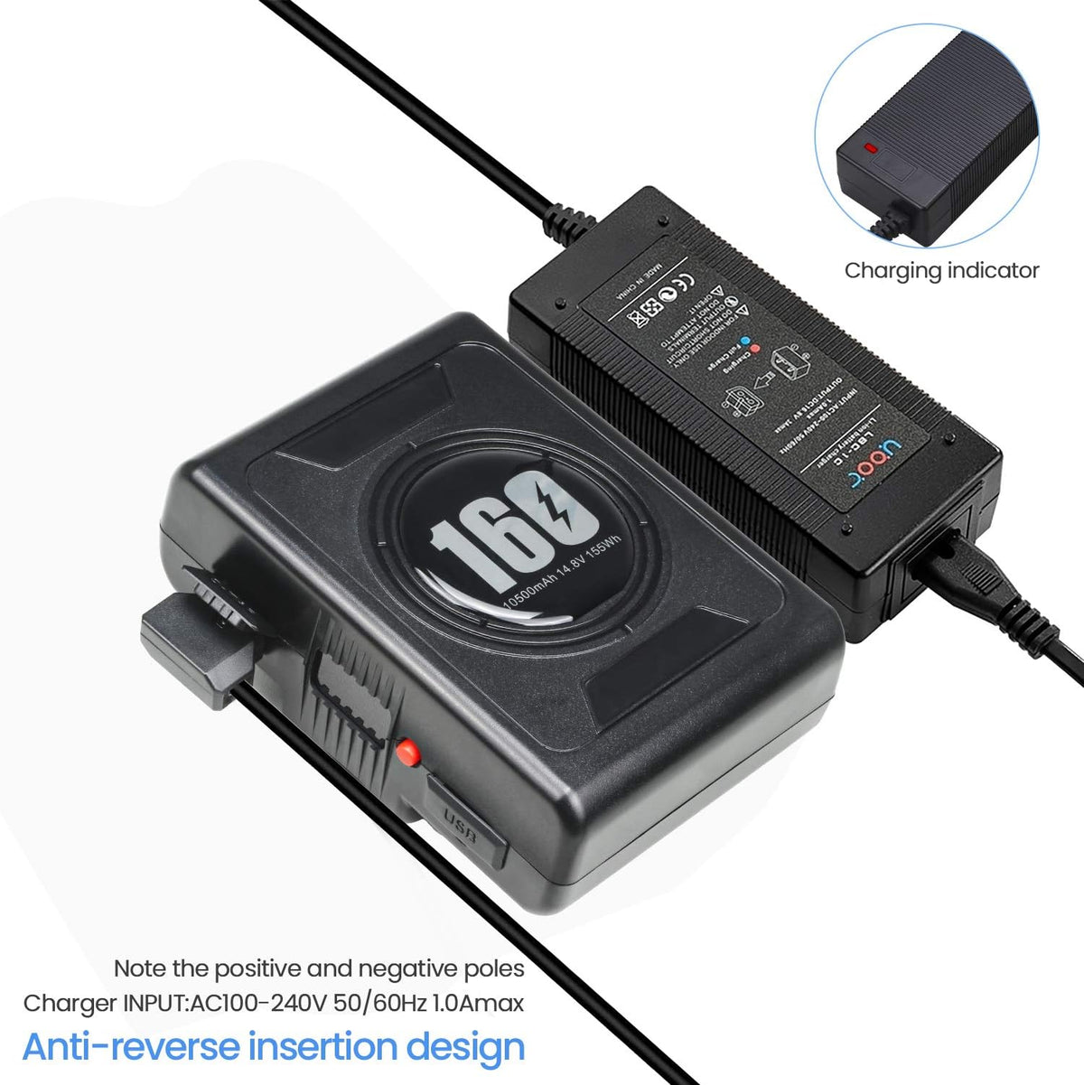 10500mAh Gold Mount Battery with D-tap Charger and Cable B121300