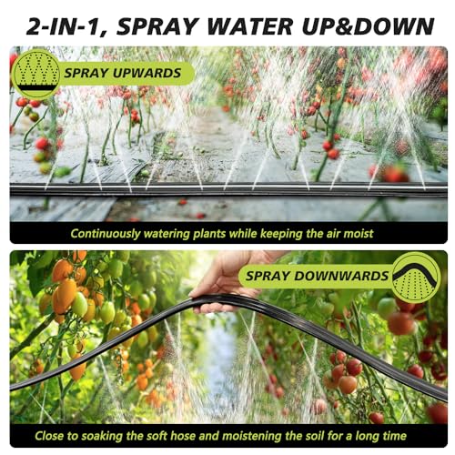 Flat Soaker Hose 100 Ft with Garden Staples and Splitters S523548