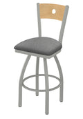 Natural Back Swivel Counter Stool with Anodized Nickel Finish X244531
