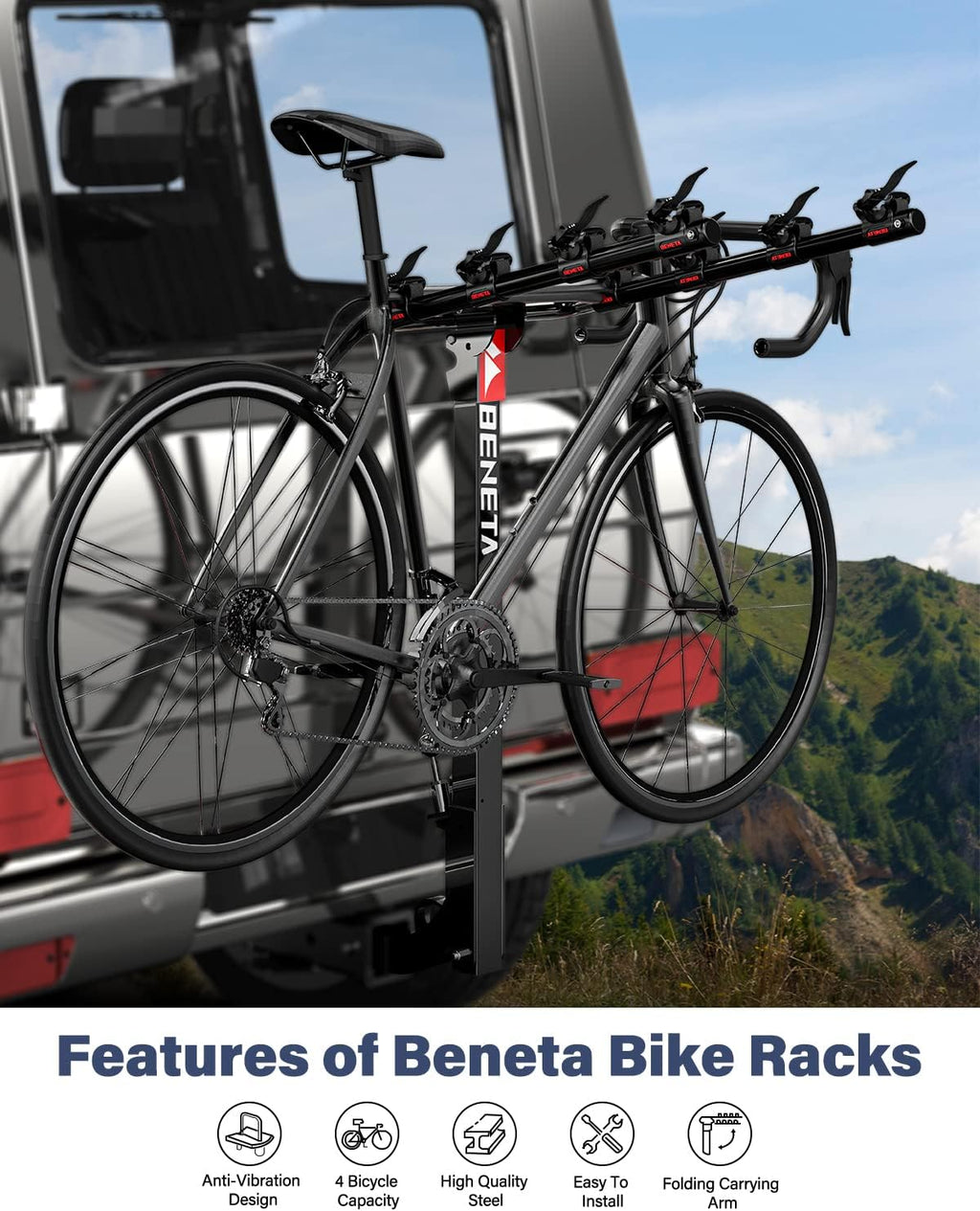 4 Bike Hitch Mount Bike Rack L1138