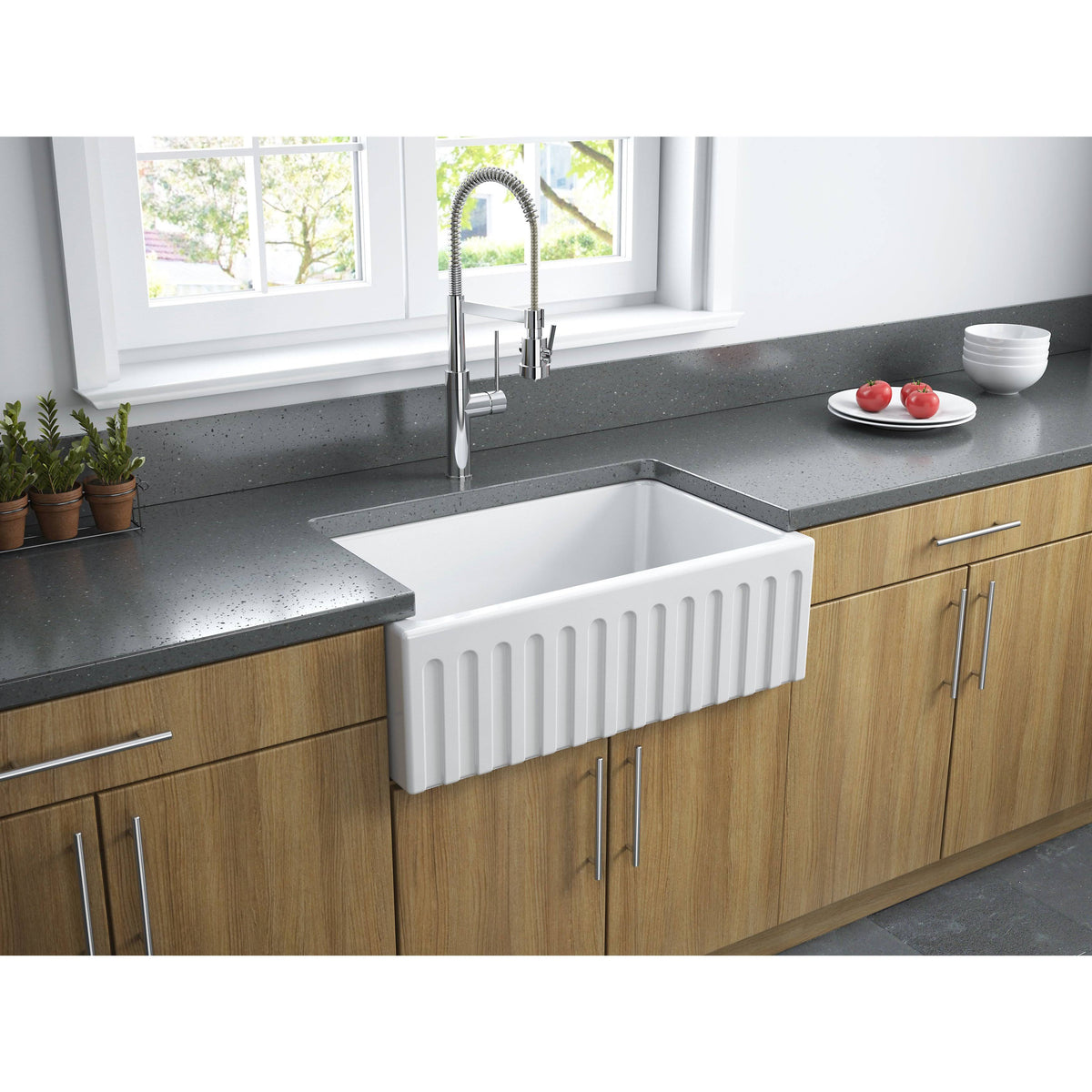 30x22 Reversible Fireclay Farmhouse Sink U825